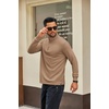 image:imageCOOFANDY Men Quarter Zip Pullover Sweatshirts Long Sleeve Mock Neck SweaterKhaki