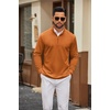 image:imageCOOFANDY Men Quarter Zip Pullover Sweatshirts Long Sleeve Mock Neck SweaterLight Brown