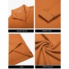 image:imageCOOFANDY Men Quarter Zip Pullover Sweatshirts Long Sleeve Mock Neck SweaterLight Brown