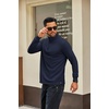 image:imageCOOFANDY Men Quarter Zip Pullover Sweatshirts Long Sleeve Mock Neck SweaterNavy Blue