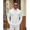 image:imageCOOFANDY Men Quarter Zip Pullover Sweatshirts Long Sleeve Mock Neck SweaterWhite