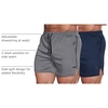 image:imageCOOFANDY Mens 2 Pack Gym Workout Shorts Athletic 5 Inch Running ShortsDark GrayNavy Blue