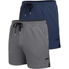 image:imageCOOFANDY Mens 2 Pack Gym Workout Shorts Athletic 5 Inch Running ShortsDark GrayNavy Blue