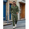 image:imageCOOFANDY Mens 2 Piece Tracksuit Casual Sweatsuit Hoodie Sweatpant OutfitArmy Green