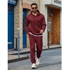 image:imageCOOFANDY Mens 2 Piece Tracksuit Casual Sweatsuit Hoodie Sweatpant OutfitWine Red