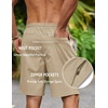 image:imageCOOFANDY Mens 9 Casual Shorts with Zipper Pockets Lightweight Chino ShortsKhaki