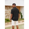 image:imageCOOFANDY Mens Button Down Shirts Short Sleeve Casual Cotton ShirtsBlack