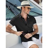 image:imageCOOFANDY Mens Button Down Shirts Short Sleeve Casual Cotton ShirtsBlack