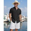 image:imageCOOFANDY Mens Button Down Shirts Short Sleeve Casual Cotton ShirtsBlack