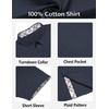 image:imageCOOFANDY Mens Button Down Shirts Short Sleeve Casual Cotton ShirtsNavy Blue