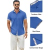 image:imageCOOFANDY Mens Button Down Shirts Short Sleeve Casual Cotton ShirtsOcean Blue