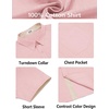 image:imageCOOFANDY Mens Button Down Shirts Short Sleeve Casual Cotton ShirtsPink