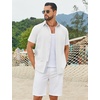 image:imageCOOFANDY Mens Button Down Shirts Short Sleeve Casual Cotton ShirtsWhite