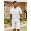 image:imageCOOFANDY Mens Button Down Shirts Short Sleeve Casual Cotton ShirtsWhite