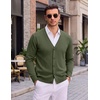 image:imageCOOFANDY Mens Cardigan Sweater Long Sleeve Lightweight V Neck Knit CardiganArmy Green