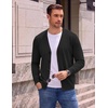 image:imageCOOFANDY Mens Cardigan Sweater Long Sleeve Lightweight V Neck Knit CardiganBlack