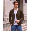 image:imageCOOFANDY Mens Cardigan Sweater Long Sleeve Lightweight V Neck Knit CardiganBrown