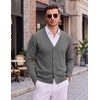 image:imageCOOFANDY Mens Cardigan Sweater Long Sleeve Lightweight V Neck Knit CardiganDark Grey