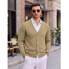 image:imageCOOFANDY Mens Cardigan Sweater Long Sleeve Lightweight V Neck Knit CardiganKhaki