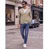 image:imageCOOFANDY Mens Cardigan Sweater Long Sleeve Lightweight V Neck Knit CardiganLight Khaki