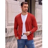 image:imageCOOFANDY Mens Cardigan Sweater Long Sleeve Lightweight V Neck Knit CardiganRed