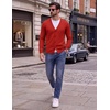 image:imageCOOFANDY Mens Cardigan Sweater Long Sleeve Lightweight V Neck Knit CardiganRed