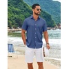 image:imageCOOFANDY Mens Casual Button Down Shirt Short Sleeve Summer Beach ShirtsBlue