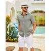 image:imageCOOFANDY Mens Casual Button Down Shirt Short Sleeve Summer Beach ShirtsSage Green