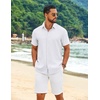 image:imageCOOFANDY Mens Casual Button Down Shirt Short Sleeve Summer Beach ShirtsWhite