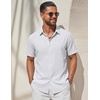 image:imageCOOFANDY Mens Casual Button Down Shirt Short Sleeve Summer Beach ShirtsWhite