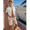 image:imageCOOFANDY Mens Casual Cotton 9 Shorts Drawstring Summer Beach Chino ShortsBeige