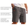 image:imageCOOFANDY Mens Casual Cotton 9 Shorts Drawstring Summer Beach Chino ShortsDark Grey