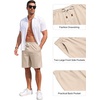 image:imageCOOFANDY Mens Casual Cotton Linen Shorts Elastic Waist Drawstring ShortsBeige