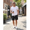 image:imageCOOFANDY Mens Casual Cotton Linen Shorts Elastic Waist Drawstring ShortsBlack