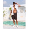 image:imageCOOFANDY Mens Casual Cotton Linen Shorts Elastic Waist Drawstring ShortsBrown