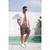 image:imageCOOFANDY Mens Casual Cotton Linen Shorts Elastic Waist Drawstring ShortsDark Grey
