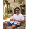 image:imageCOOFANDY Mens Casual Cotton Linen Shorts Elastic Waist Drawstring ShortsDenim Blue