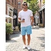 image:imageCOOFANDY Mens Casual Cotton Linen Shorts Elastic Waist Drawstring ShortsLight Blue