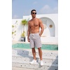 image:imageCOOFANDY Mens Casual Cotton Linen Shorts Elastic Waist Drawstring ShortsLight Grey