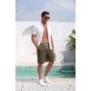 image:imageCOOFANDY Mens Casual Cotton Linen Shorts Elastic Waist Drawstring ShortsOlive Green