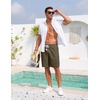 image:imageCOOFANDY Mens Casual Cotton Linen Shorts Elastic Waist Drawstring ShortsOlive Green