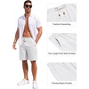 image:imageCOOFANDY Mens Casual Cotton Linen Shorts Elastic Waist Drawstring ShortsWhite