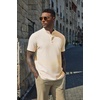 image:imageCOOFANDY Mens Casual Henley Shirt Short Sleeve Cotton Band Collar ShirtBeige