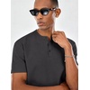 image:imageCOOFANDY Mens Casual Henley Shirt Short Sleeve Cotton Band Collar ShirtDark Gray