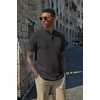 image:imageCOOFANDY Mens Casual Henley Shirt Short Sleeve Cotton Band Collar ShirtDark Gray