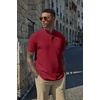 image:imageCOOFANDY Mens Casual Henley Shirt Short Sleeve Cotton Band Collar ShirtRed
