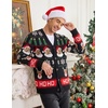 image:imageCOOFANDY Mens Christmas Sweater Ugly Cardigan Sweater Reindeer Snowflake Santa Holiday Xmas Knitted SweaterBlack and Redreindeesanta