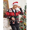 image:imageCOOFANDY Mens Christmas Sweater Ugly Cardigan Sweater Reindeer Snowflake Santa Holiday Xmas Knitted SweaterBlackreindeersantacane