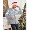 image:imageCOOFANDY Mens Christmas Sweater Ugly Cardigan Sweater Reindeer Snowflake Santa Holiday Xmas Knitted SweaterLight Grey Reindeersnowflake