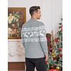 image:imageCOOFANDY Mens Christmas Sweater Ugly Cardigan Sweater Reindeer Snowflake Santa Holiday Xmas Knitted SweaterLight Grey Reindeersnowflake